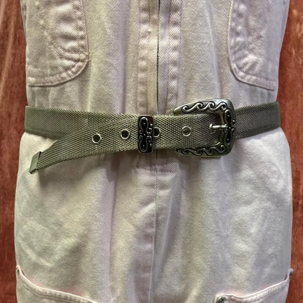 Y2K Festival Rave Cottagecore Western Cowgirl Metal Belt with silver buckle